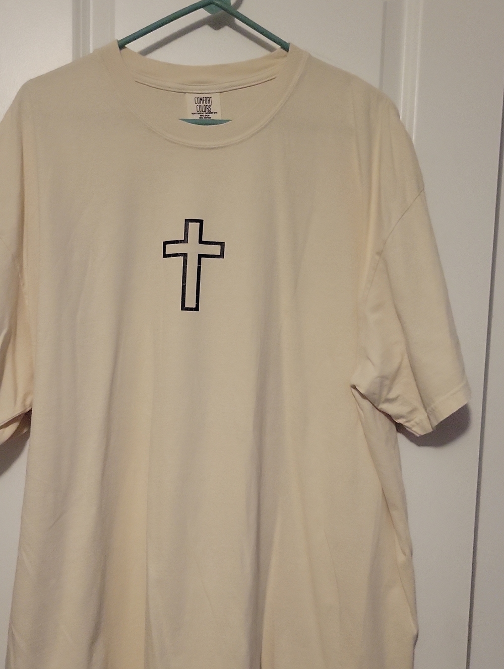 Men's Comfort Colors Men's Cream Cross Graphic T-Shirt
